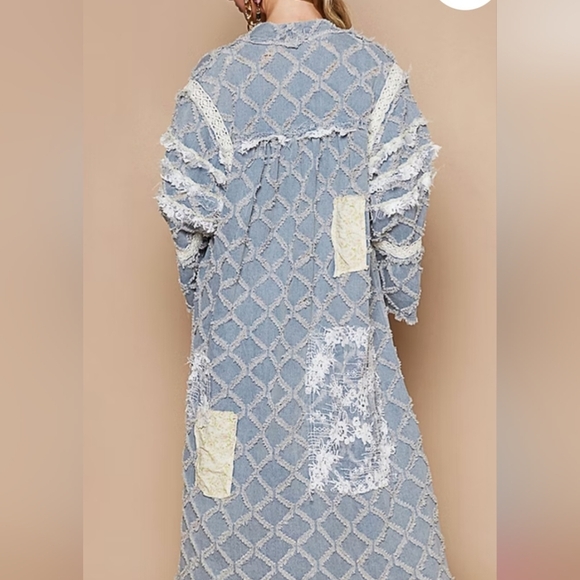 POL Denim Flared Sleeve Open Cardigan. SZ S. NWOT - Picture 3 of 12